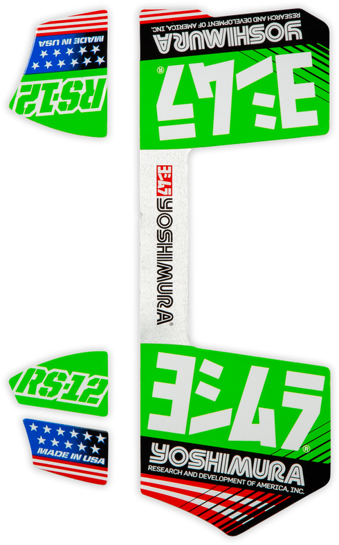 YOSHIMURA Rs12 Muffler Decals Green - 961-9079