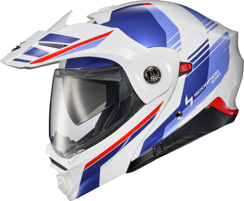 SCORPION EXO Exo At960 Modular Helmet Monk White/Blue 3x - 75-32693X