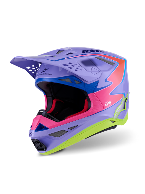 ALPINESTARS S M10 Jett Lawrence R01 Helmet Purp/Pnk Fluo/Ylw Fluo Gls Xs - 482-00195XS