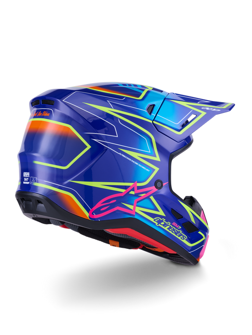 ALPINESTARS Sm7 Cast Helmet Blue/Pnk/Ylw Fluo Glossy Lg - 482-00193L