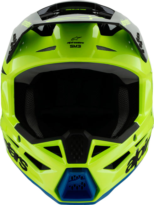 ALPINESTARS Sm3 Youth Radium Helmet Ylw Fluo/Blk/Blue Ys - 482-00085YS