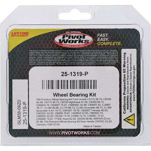 PIVOT WORKS Wheel Bearing Kit Premium - 22-51319P