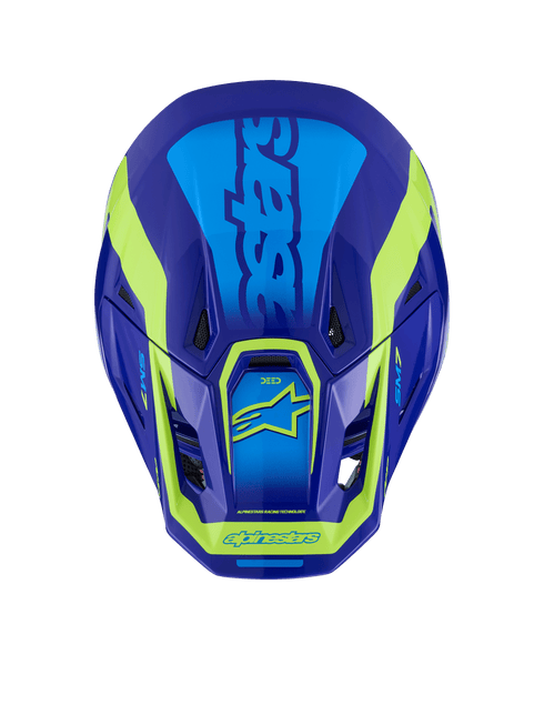 ALPINESTARS Sm7 Deed Helmet Blue/Ylw Fluo Glossy Lg - 482-00192L