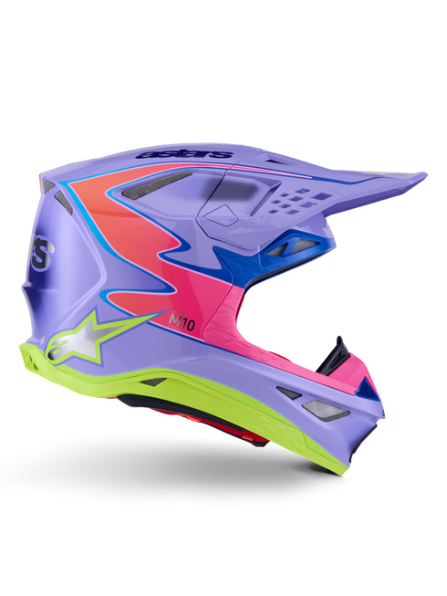 ALPINESTARS S M10 Jett Lawrence R01 Helmet Purp/Pnk Fluo/Ylw Fluo Gls Sm - 482-00195S