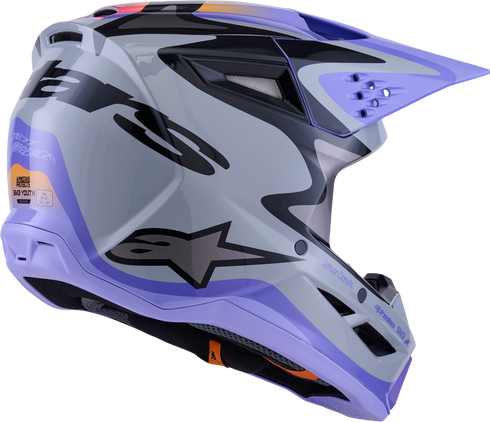 ALPINESTARS Jettson Sm3 Youth Helmet Gry/Purp/Blk Glossy Ys - 482-00194YS