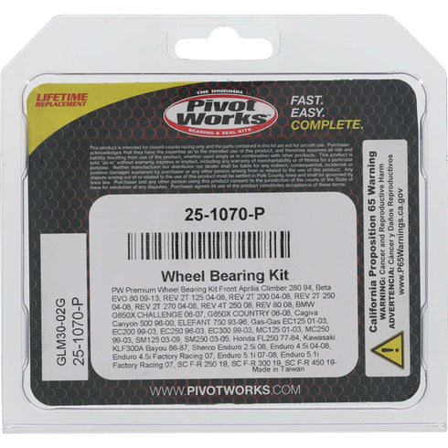 PIVOT WORKS Wheel Bearing Kit Premium - 22-51070P