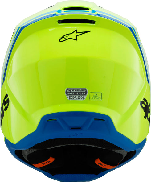 ALPINESTARS Sm3 Youth Radium Helmet Ylw Fluo/Blk/Blue Ys - 482-00085YS