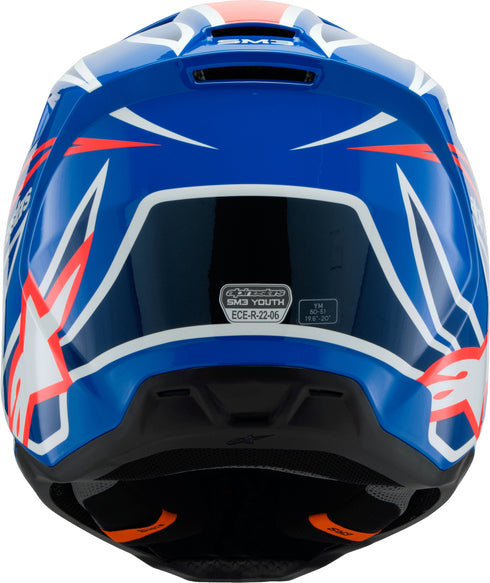 ALPINESTARS Sm3 Youth Wurx Helmet Blue/Red/Wht/Blk Ym - 482-00088YM