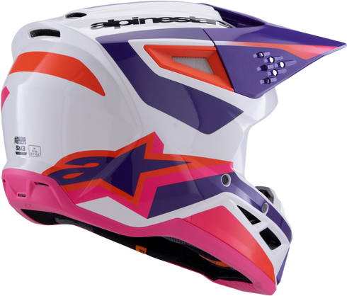 ALPINESTARS Sm3 Heat Helmet White/Purple/Pink Glossy Xl - 482-00120X