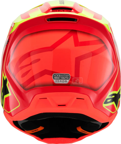 ALPINESTARS Sm3 Youth Fray Helmet Rd/Ylw Fluo/Blk Ym - 482-00084YM
