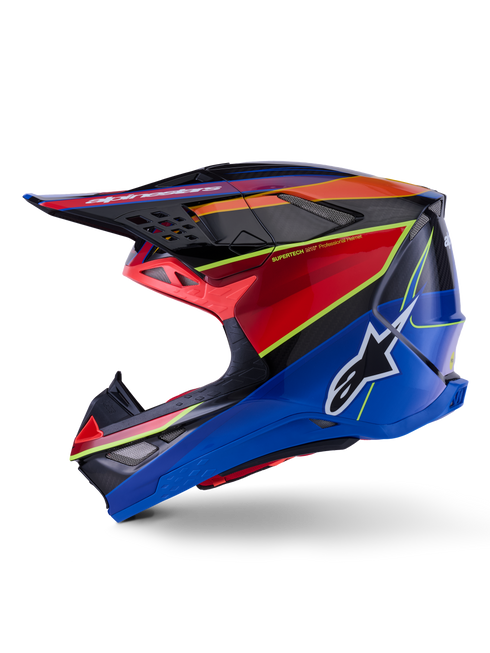 ALPINESTARS Supertech S M10 Era Helmet Blu/Rd/Ylw Fluo Glossy Sm - 482-00186S
