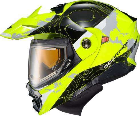 SCORPION EXO Exo At960 Cold Weather Helmet Topographic Hi Vis 2x (Electr - 75-23822X