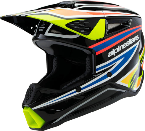ALPINESTARS Sm3 Youth Wurx Helmet Blk/Ylw Fluo/Blue/Red Ys - 482-00087YS