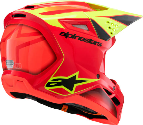 ALPINESTARS Sm3 Youth Fray Helmet Rd/Ylw Fluo/Blk Ym - 482-00084YM