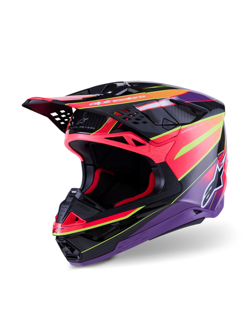 ALPINESTARS Supertech S M10 Era Helmet Pnk/Violet/Ylw Fluo Glossy 2x - 482-001852X