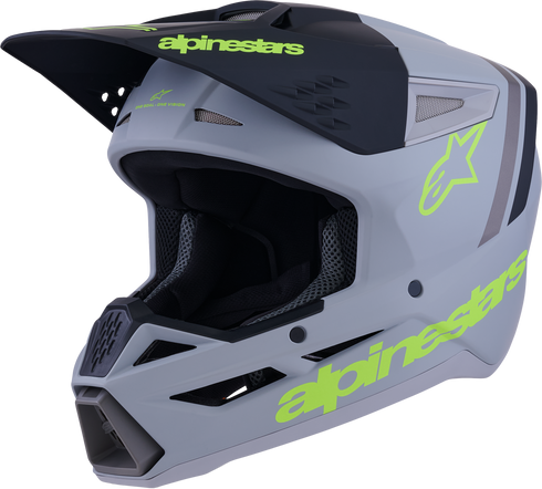 ALPINESTARS Sm3 Radium Helmet Gry/Blk/Ylw Fluo Matt Md - 482-00183M