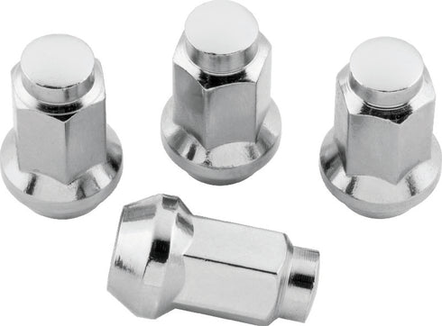QuadBoss Lug Nuts 3/8in-24 - 14mm-Od - Chrome - Box of 4
