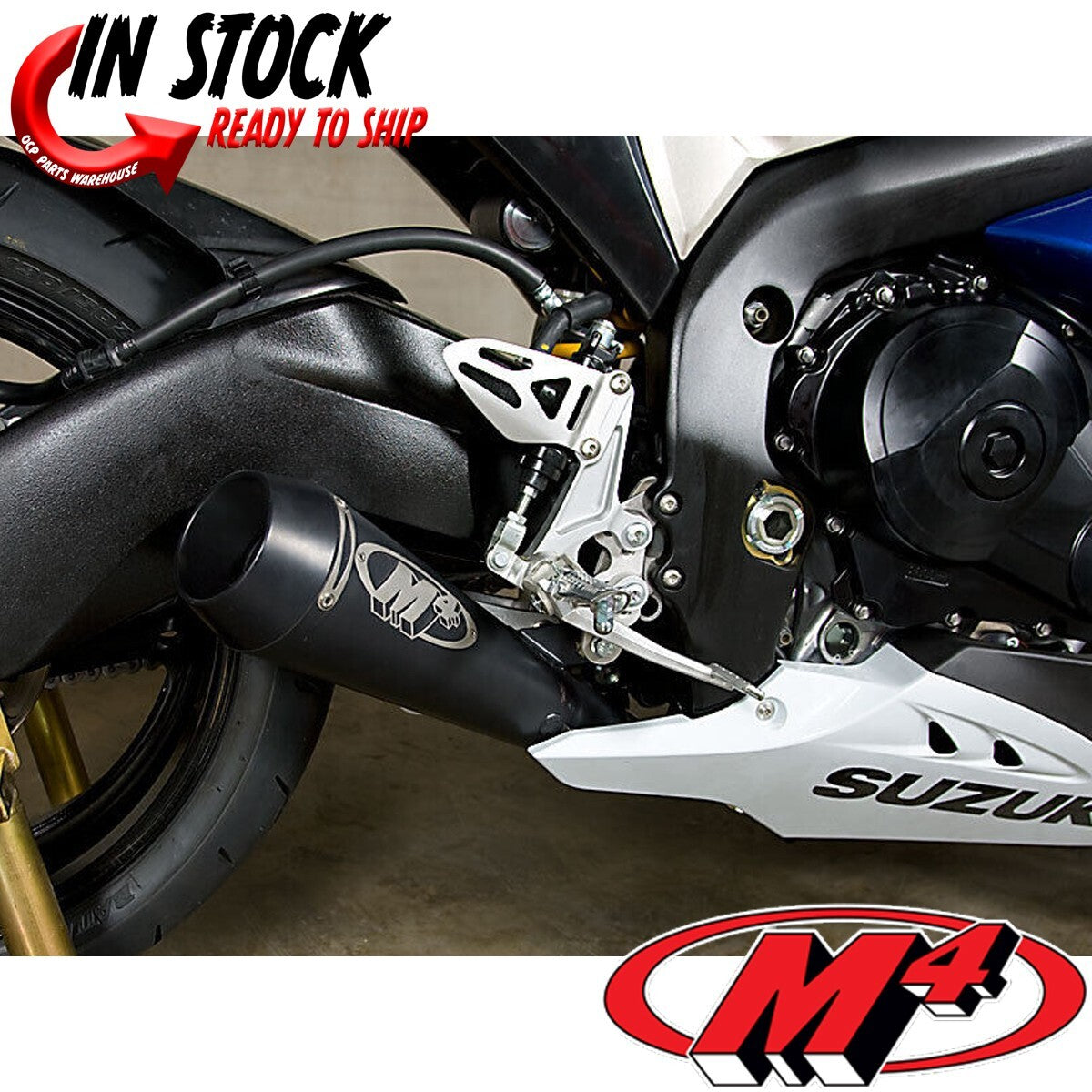 M4 GP Mount Slip-On Exhaust For Suzuki GSXR1000 2005-2006 - Black