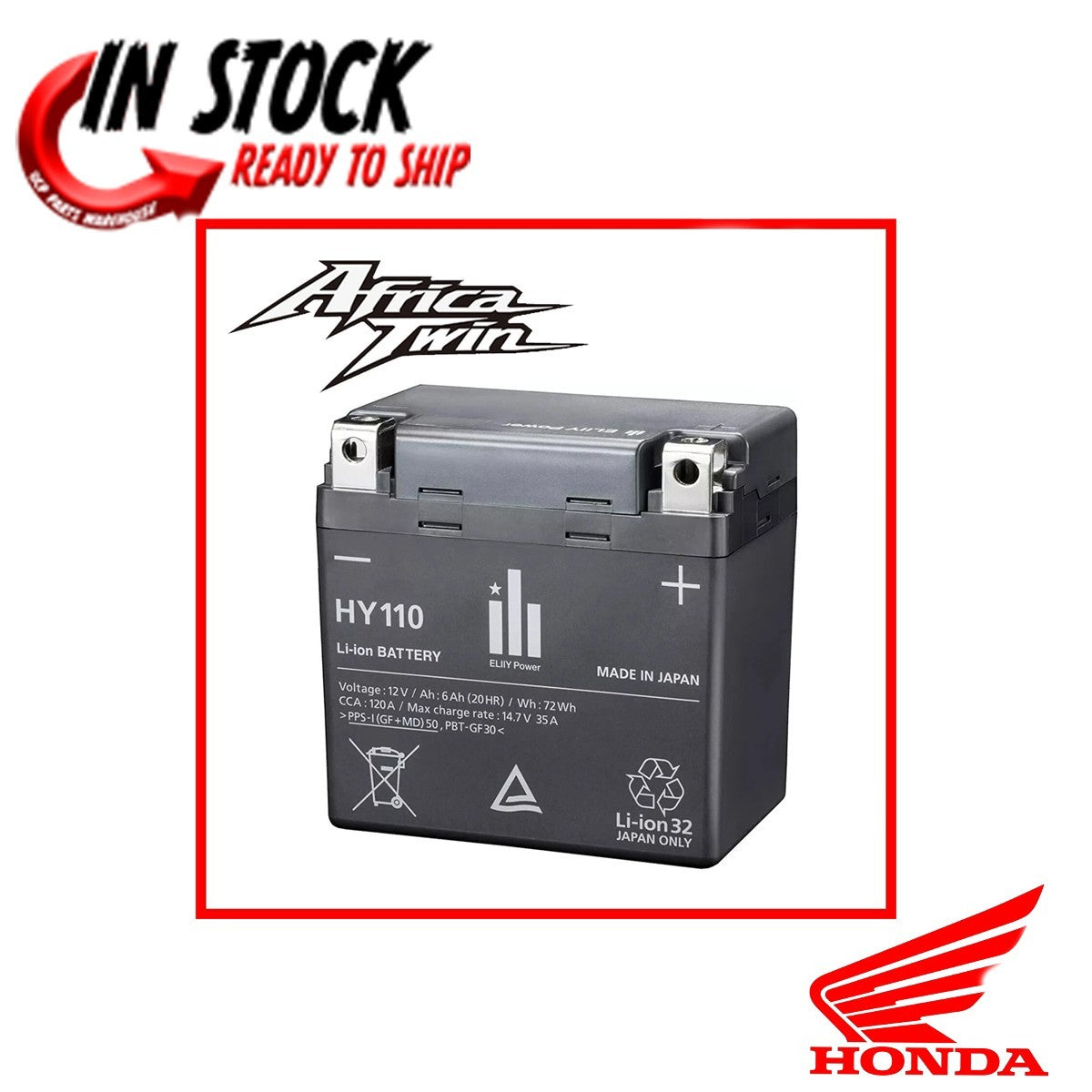 HONDA BATTERY (HY110) (ELIIY POWER) CRF1100 18-22 AFRICA TWIN